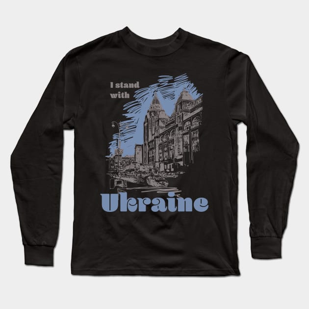 I Stand with Ukraine Long Sleeve T-Shirt by laverdeden